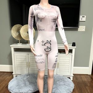 “Distraction” Spandex Jumpsuit. Size Sm. Great Stretch & Perfect Fit! Like New.